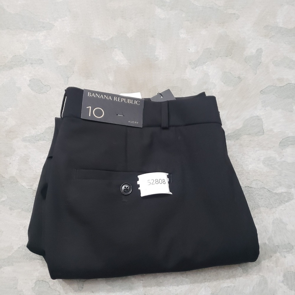 Banana Republic Avery Pants Womens 10 Black Wool Blend NWT - Picture 13 of 13